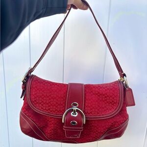 Coach Red Signature Shoulder Bag